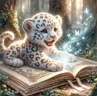 Diamond Painting Schneeleopardenjungtier